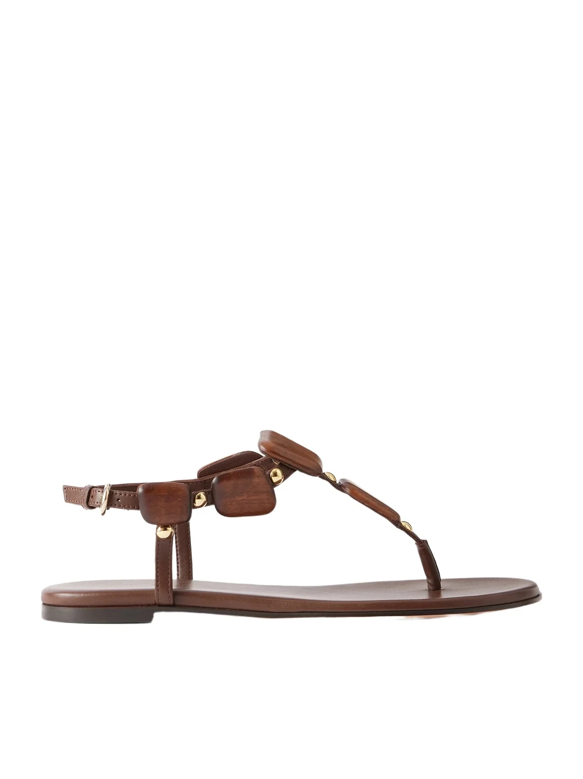 Munduk Embellished Leather Flat Sandals