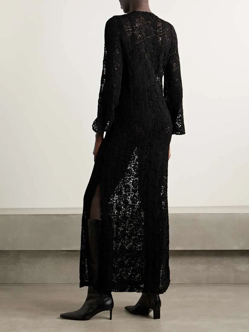 Nili Lotan Della Crocheted Cotton Maxi Dress | Thumbnail 3 Nili Lotan Della Crocheted Cotton Maxi Dress | Thumbnail 3