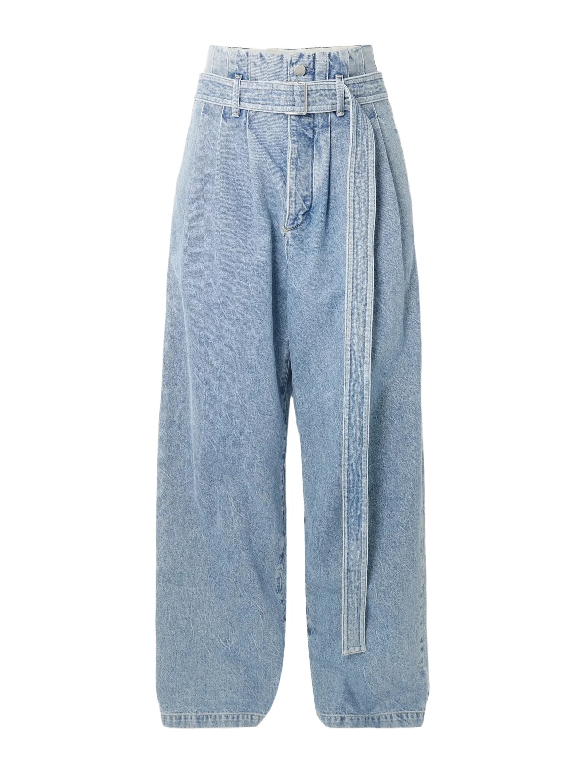 AGOLDE + Maria Mcmanus Corset Wide Leg Belted Pintucked High-rise Jeans