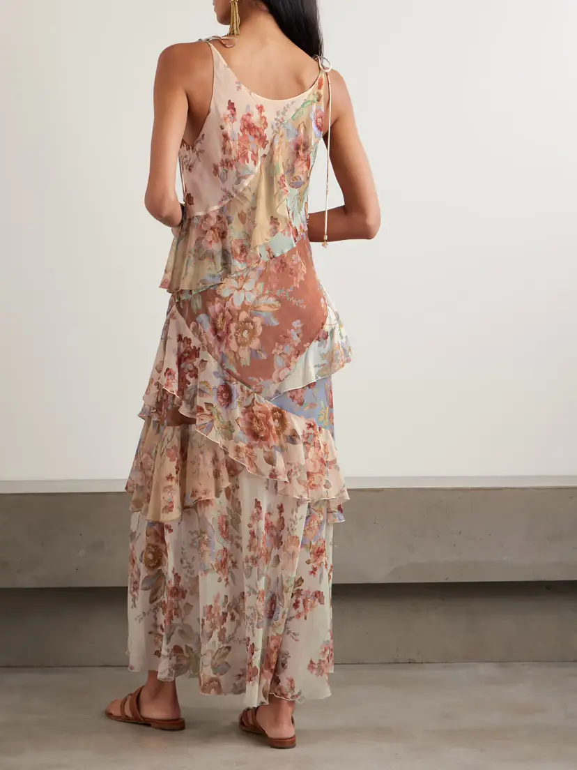 Zimmermann Awaken Ruffled Floral-print Cotton And Silk-blend Crepe De Chine Maxi Dress | Thumbnail 3 Zimmermann Awaken Ruffled Floral-print Cotton And Silk-blend Crepe De Chine Maxi Dress | Thumbnail 3
