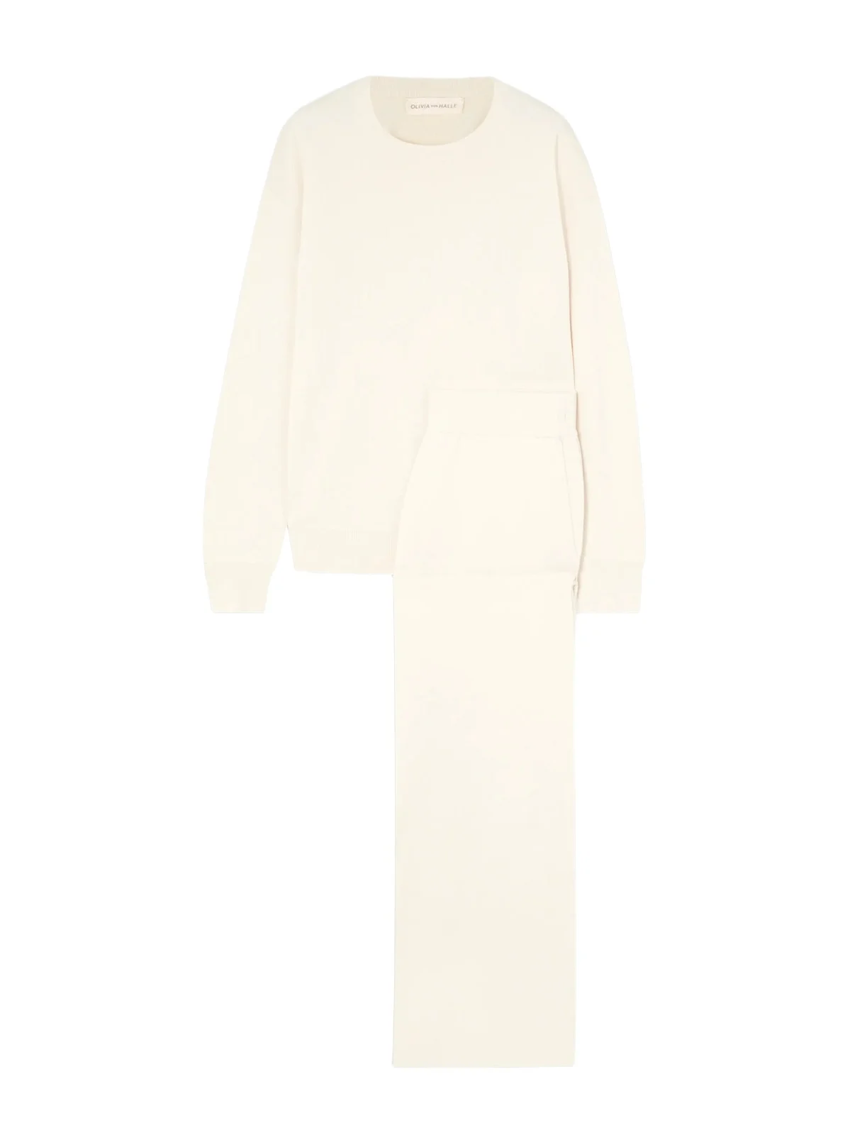 Olivia von Halle Carmel Silk And Cashmere-blend Sweatshirt And Track Pants Set