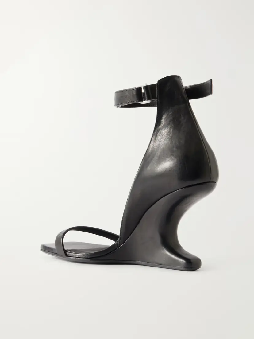 Rick Owens Cantilever Leather Sandals Wedge Mules | Thumbnail 3