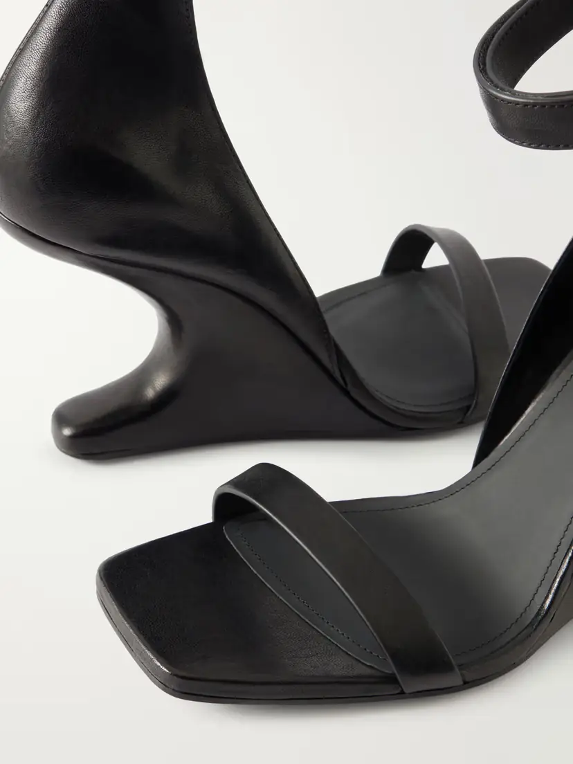 Rick Owens Cantilever Leather Sandals Wedge Mules | Thumbnail 5