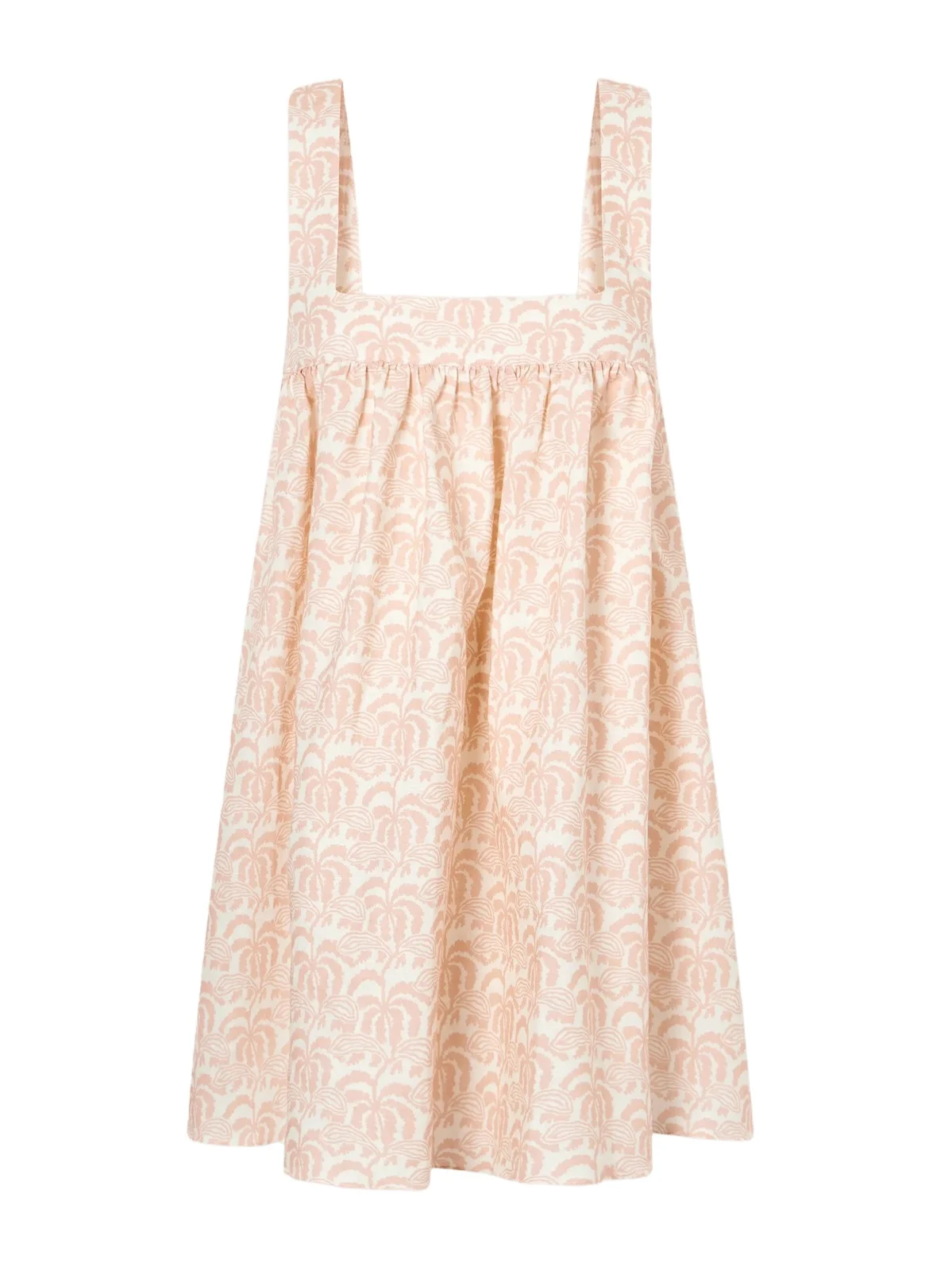 Babydoll Printed Linen And Cotton-blend Mini Dress Babydoll Printed Linen And Cotton-blend Mini Dress