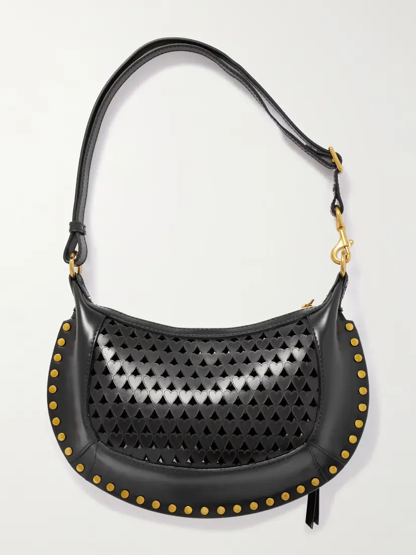 Isabel Marant Oskan Moon Studded Laser-cut Leather Shoulder Bag | Thumbnail 3