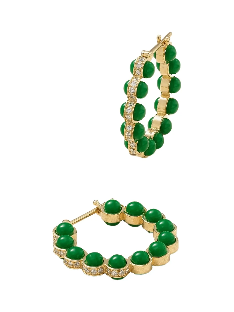 Atoms 18-karat Gold, Enamel And Diamond Hoop Earrings