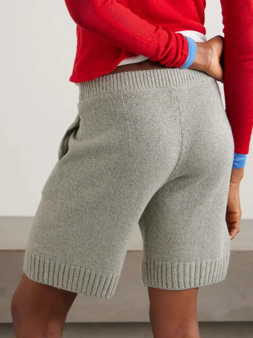 Auralee Mélange Cashmere And Silk-blend Shorts | Thumbnail 3 Auralee Mélange Cashmere And Silk-blend Shorts | Thumbnail 3