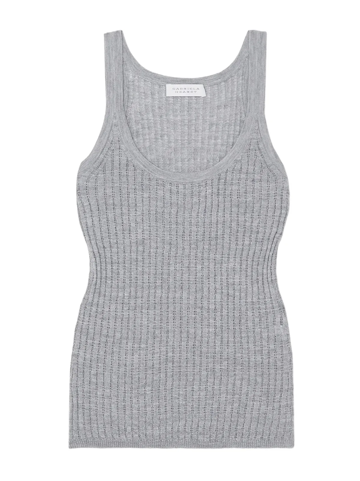 Nevin Pointelle-knit Cashmere And Silk-blend Tank - Gray Nevin Pointelle-knit Cashmere And Silk-blend Tank - Gray