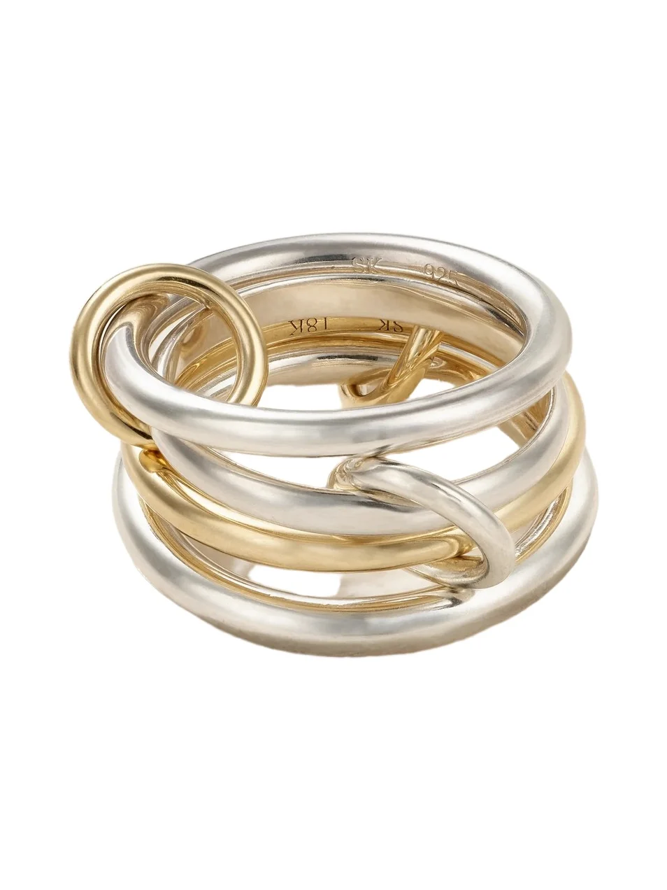 Cancer Set Of Four 18-karat Gold And Sterling Silver Ring Cancer Set Of Four 18-karat Gold And Sterling Silver Ring