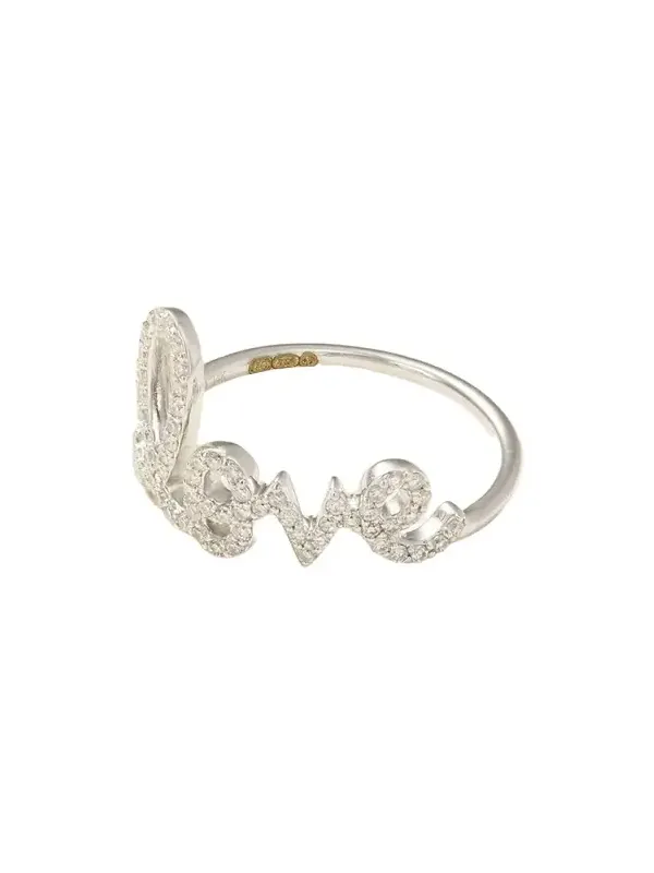 Love Script 14-karat White Gold Diamond Ring Love Script 14-karat White Gold Diamond Ring