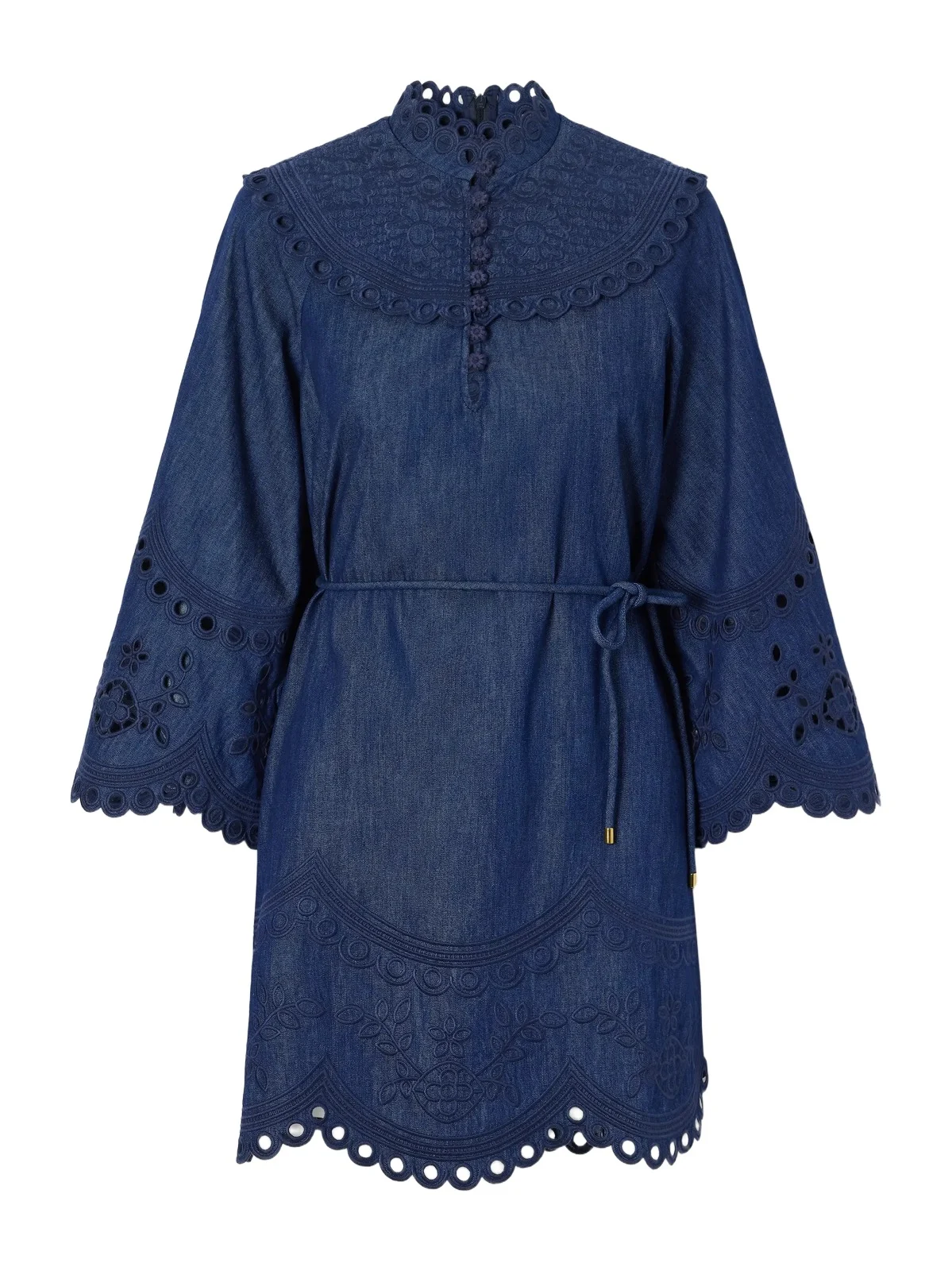 Mahon Broderie Anglaise Denim Mini Dress