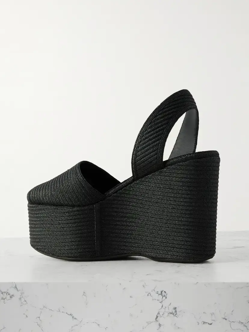 Alaïa Straw Slingback Platform Wedge Sandals | Thumbnail 3 Alaïa Straw Slingback Platform Wedge Sandals | Thumbnail 3