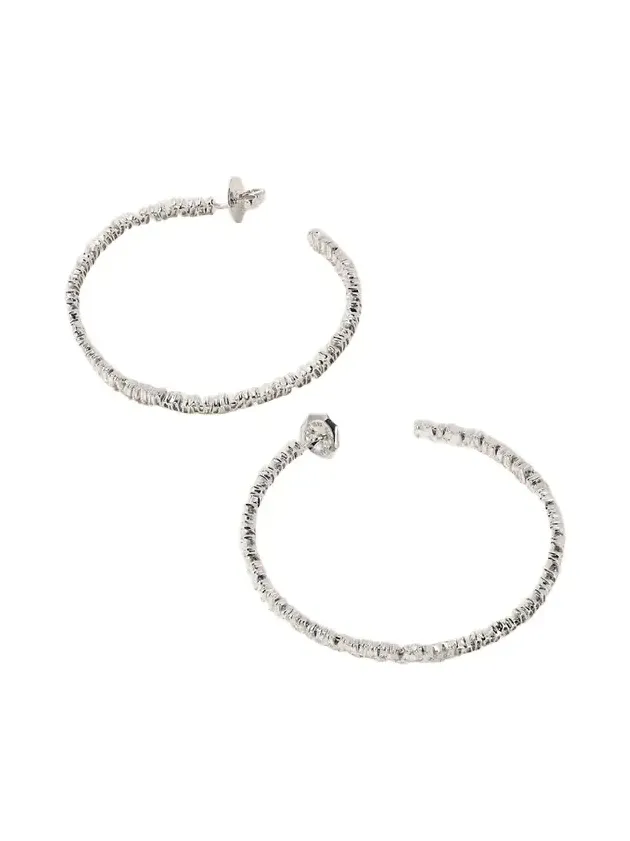 18-karat White Gold Diamond Hoop Earrings 18-karat White Gold Diamond Hoop Earrings