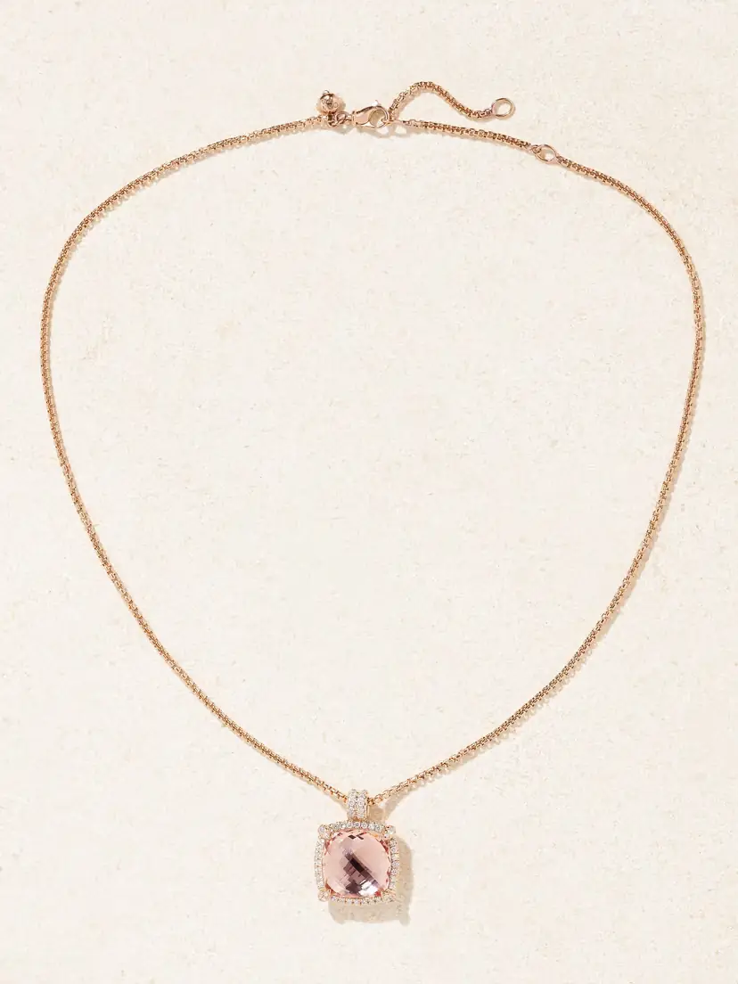 David Yurman Châtelaine® 18-karat Rose Gold, Morganite And Diamond Necklace | Thumbnail 4 David Yurman Châtelaine® 18-karat Rose Gold, Morganite And Diamond Necklace | Thumbnail 4