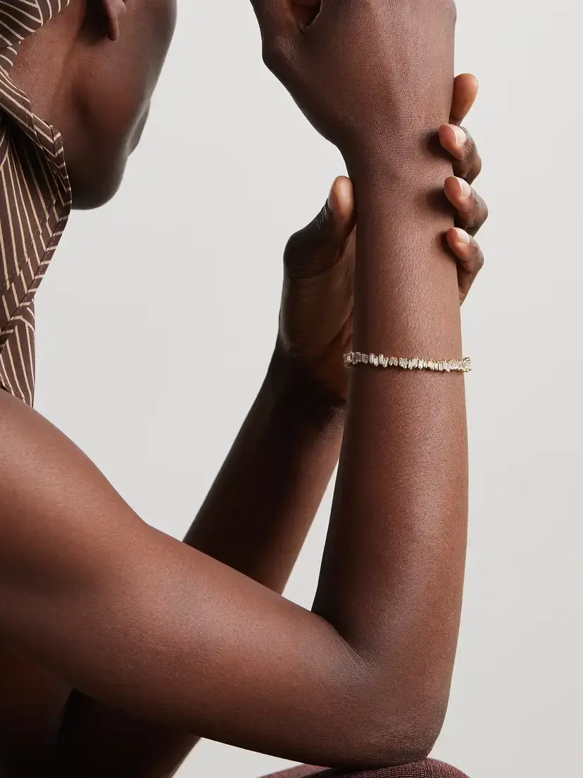 Suzanne Kalan 18-karat Gold Diamond Tennis Bracelet | Thumbnail 2
