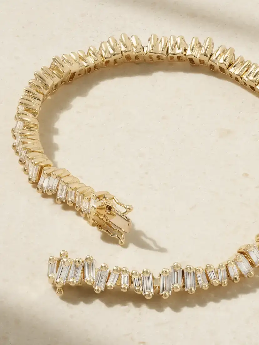 Suzanne Kalan 18-karat Gold Diamond Tennis Bracelet | Thumbnail 3