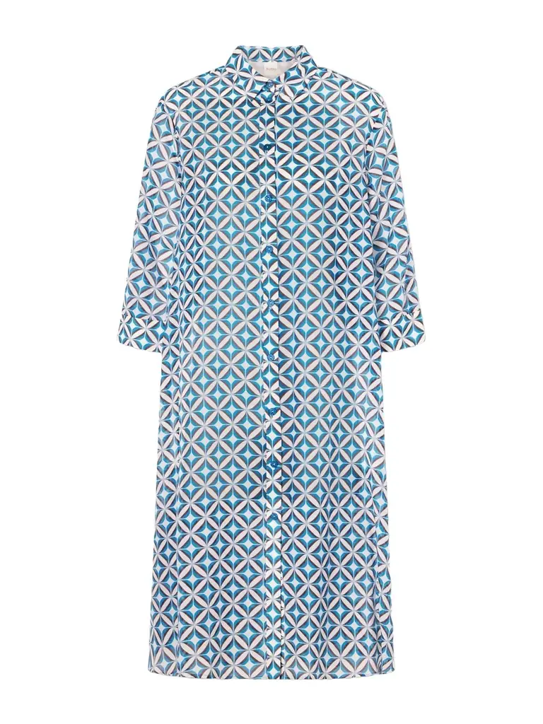 Max Mara Beachwear Printed Cotton And Silk-blend Midi Dress | Image 1 Max Mara Beachwear Printed Cotton And Silk-blend Midi Dress | Image 1