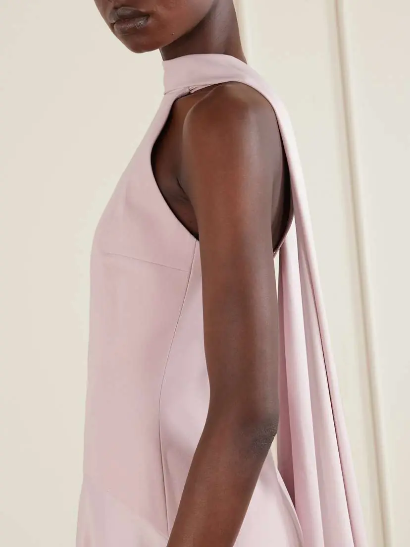Solace London Cece Cape-effect Crepe And Satin Gown - Pink | Thumbnail 4 Solace London Cece Cape-effect Crepe And Satin Gown - Pink | Thumbnail 4