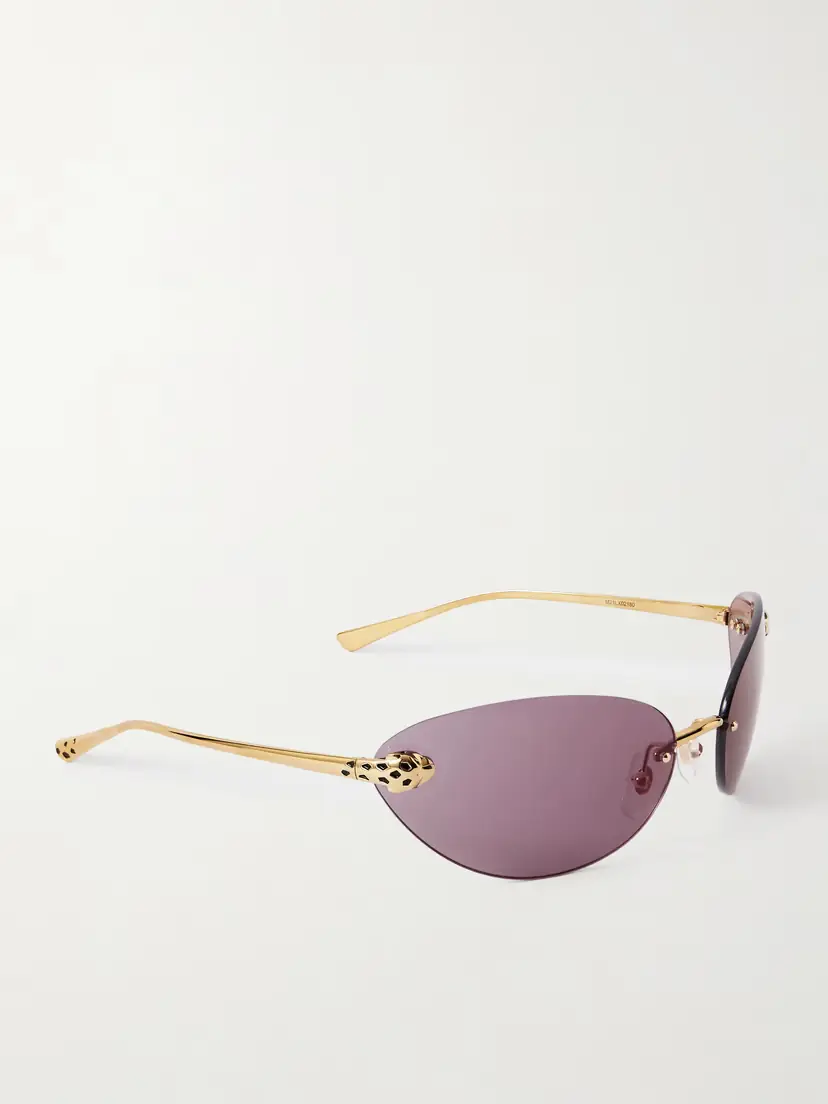 Cartier Eyewear Panthère De Cartier Rimless Cat-eye Gold-tone Sunglasses | Thumbnail 3