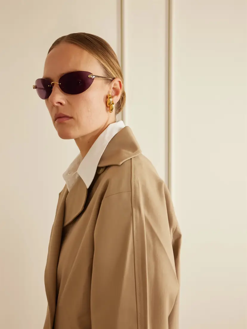 Cartier Eyewear Panthère De Cartier Rimless Cat-eye Gold-tone Sunglasses | Thumbnail 4