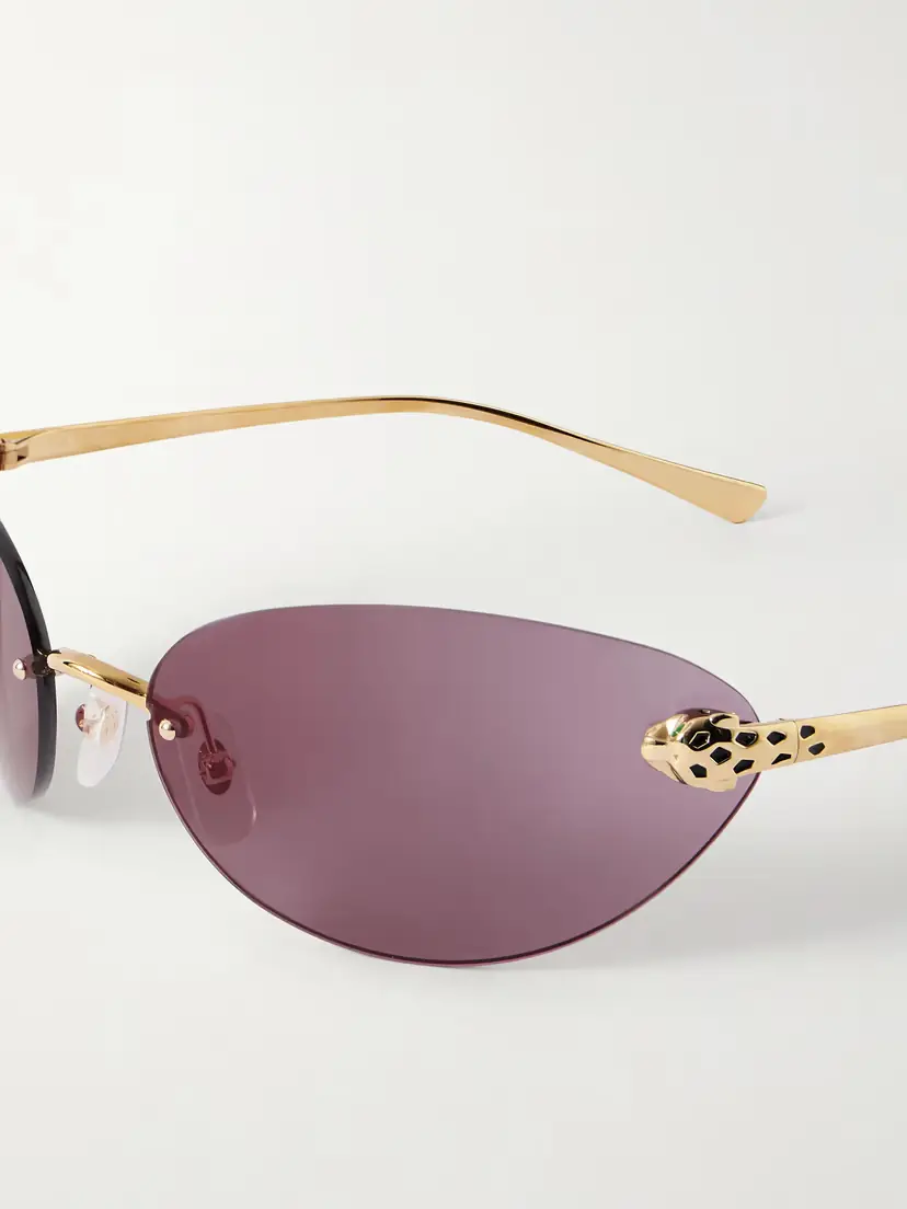 Cartier Eyewear Panthère De Cartier Rimless Cat-eye Gold-tone Sunglasses | Thumbnail 5