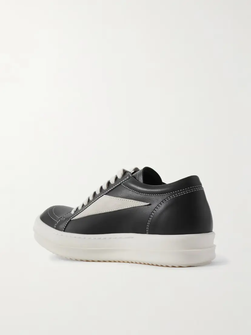 Rick Owens Vintage Suede-trimmed Leather Sneakers | Thumbnail 3 Rick Owens Vintage Suede-trimmed Leather Sneakers | Thumbnail 3