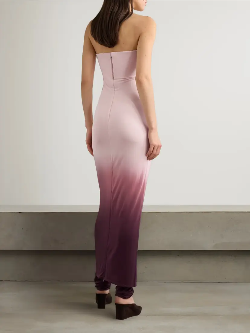 Alaïa Strapless Layered Dégradé Jersey Jumpsuit | Thumbnail 3 Alaïa Strapless Layered Dégradé Jersey Jumpsuit | Thumbnail 3