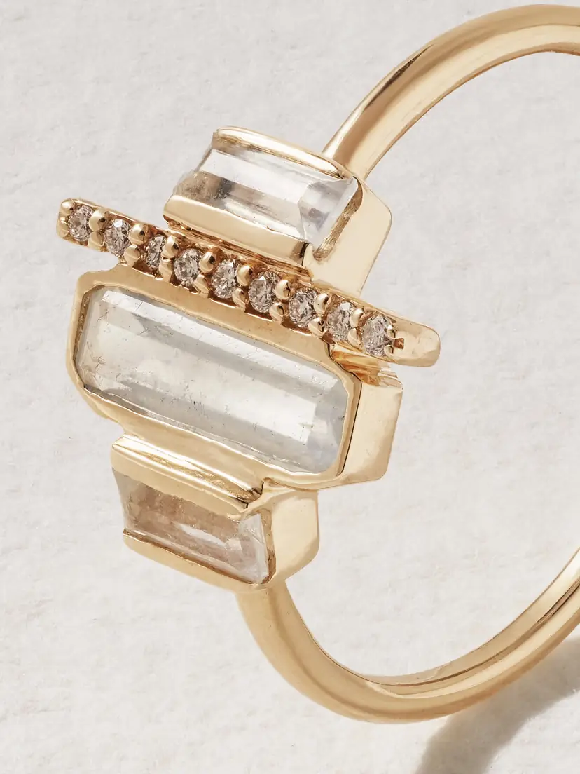 Melissa Joy Manning Cityscape 14-karat Recycled Gold, Aquamarine And Diamond Ring | Thumbnail 4 Melissa Joy Manning Cityscape 14-karat Recycled Gold, Aquamarine And Diamond Ring | Thumbnail 4