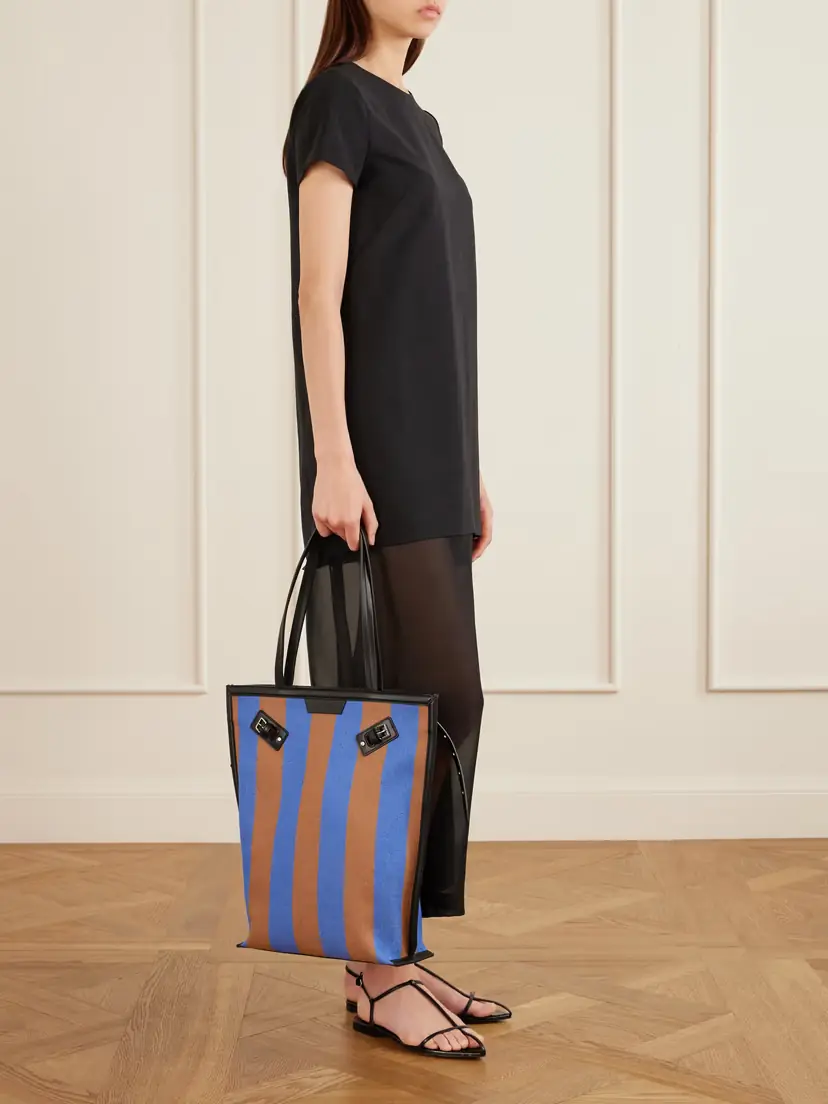 Proenza Schouler North South Days Striped Leather-trimmed Canvas Tote | Thumbnail 3 Proenza Schouler North South Days Striped Leather-trimmed Canvas Tote | Thumbnail 3