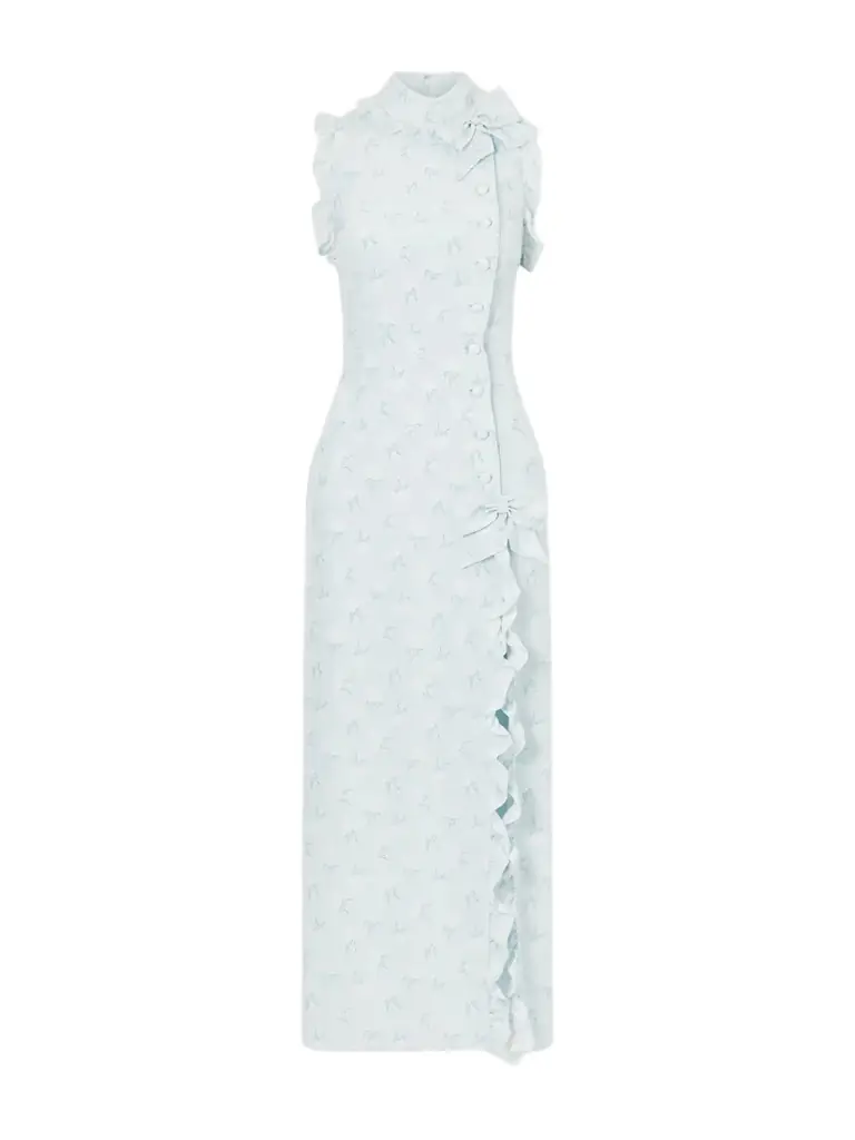 Printed Silk Midi Dress
