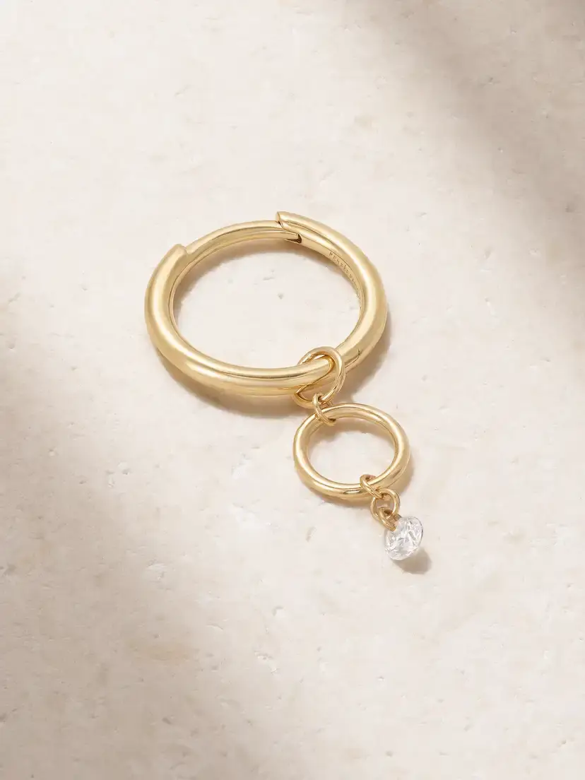 Persée Circles 18-karat Gold Diamond Single Hoop Earring | Image 1 Persée Circles 18-karat Gold Diamond Single Hoop Earring | Image 1
