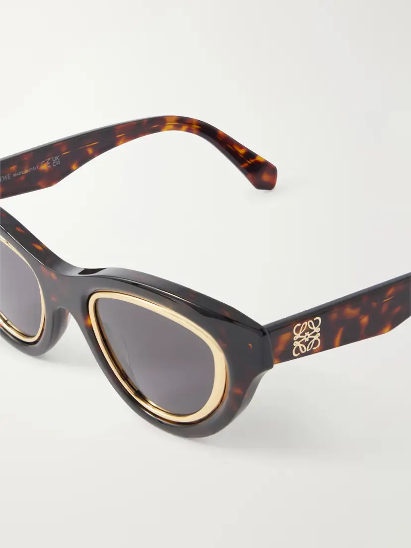 Loewe Anagram Cat-eye Tortoiseshell Acetate And Gold-tone Sunglasses | Thumbnail 4 Loewe Anagram Cat-eye Tortoiseshell Acetate And Gold-tone Sunglasses | Thumbnail 4