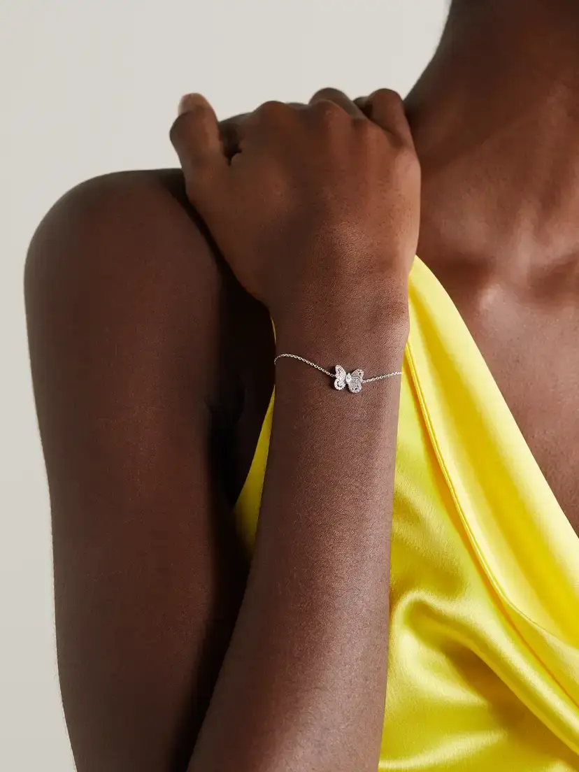 De Beers London Portraits Of Nature Butterfly 18-karat White Gold Diamond Bracelet | Thumbnail 2