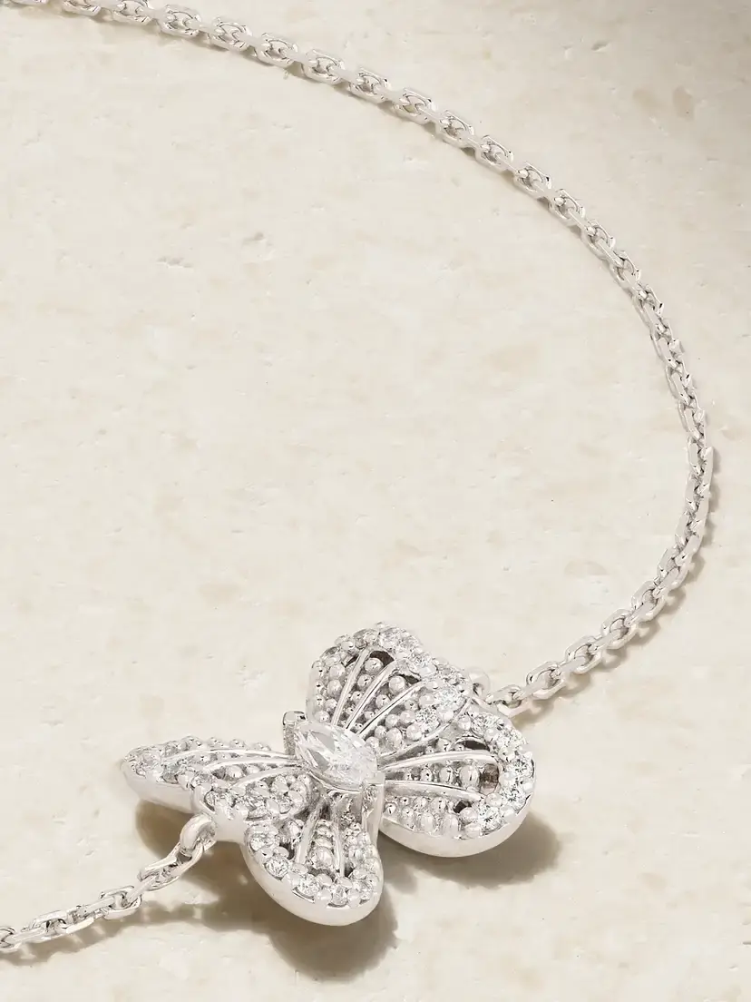 De Beers London Portraits Of Nature Butterfly 18-karat White Gold Diamond Bracelet | Thumbnail 4