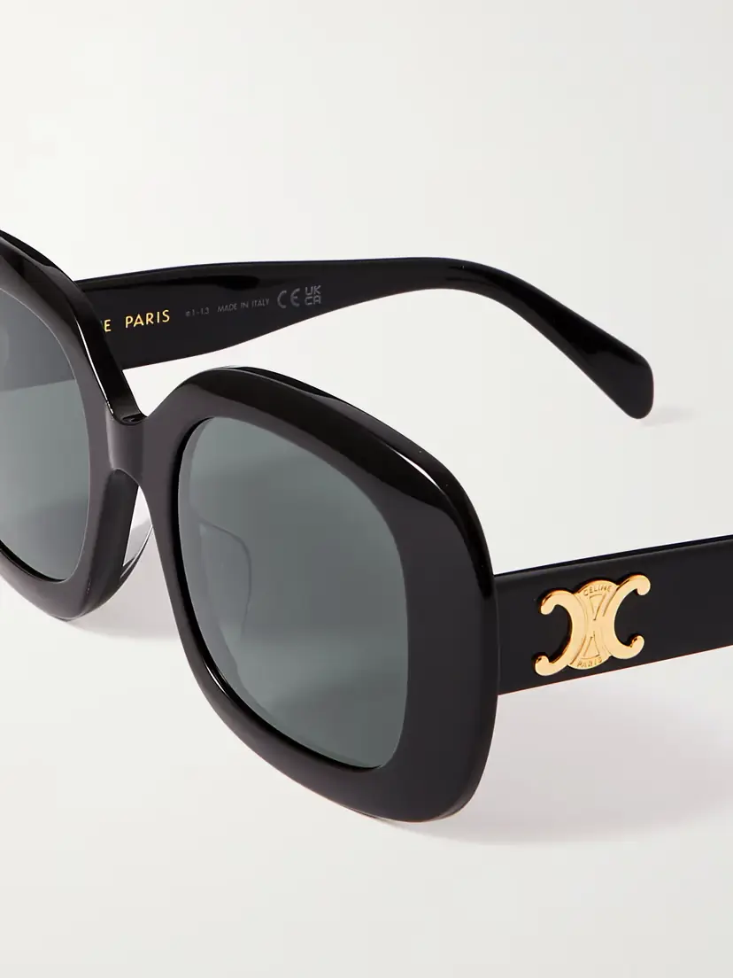 CELINE Eyewear Triomphe Oval-frame Acetate Sunglasses | Thumbnail 4