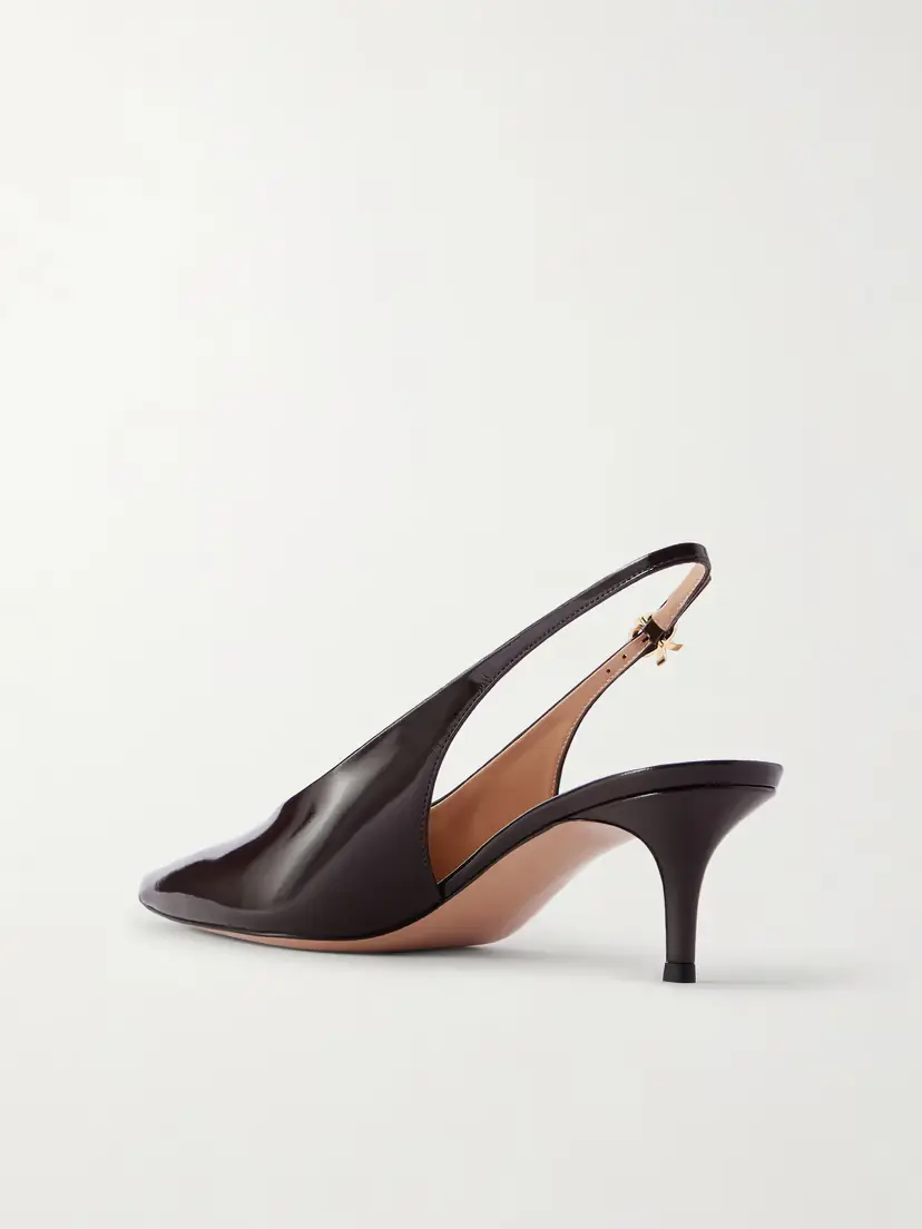 Gianvito Rossi Robbie 55 Polished-leather Slingback Pumps | Thumbnail 3