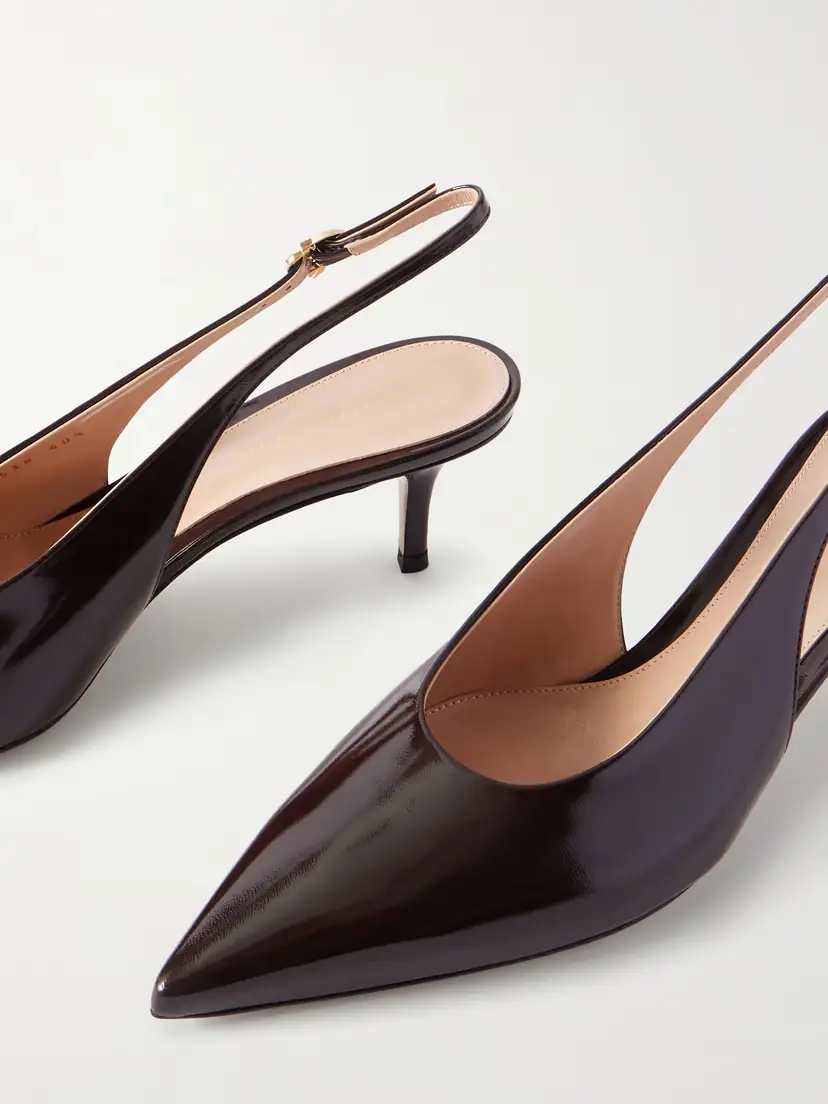 Gianvito Rossi Robbie 55 Polished-leather Slingback Pumps | Thumbnail 5