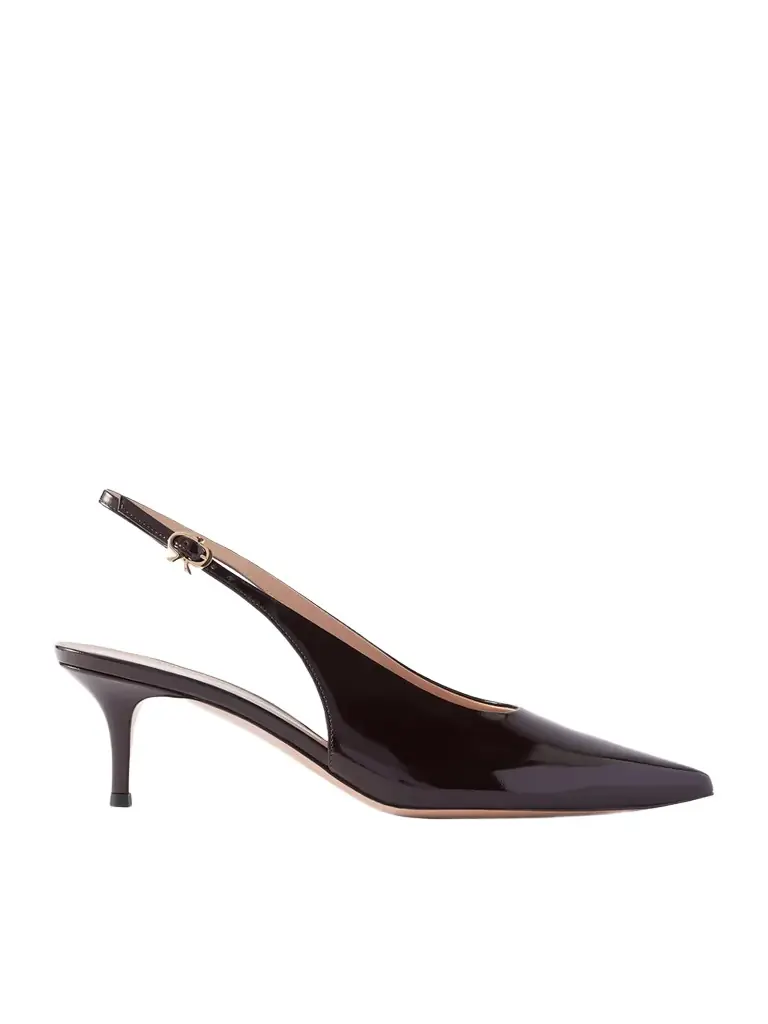 Gianvito Rossi Robbie 55 Polished-leather Slingback Pumps | Image 1 Gianvito Rossi Robbie 55 Polished-leather Slingback Pumps | Image 1