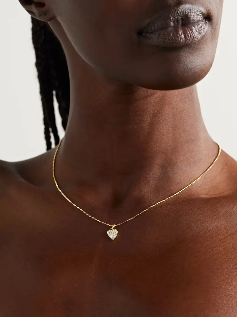 Jennifer Meyer Heart 18-karat Gold Diamond Necklace | Thumbnail 2