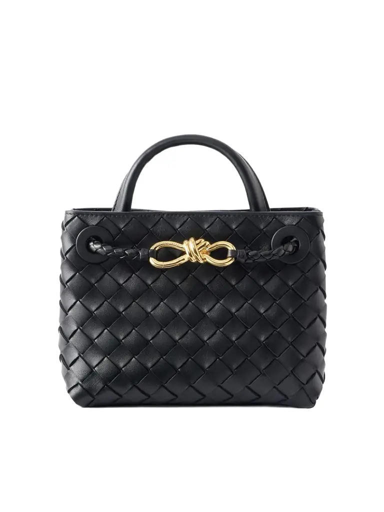 Bottega Veneta Mini Andiamo Intrecciato Leather Tote | Image 1 Bottega Veneta Mini Andiamo Intrecciato Leather Tote | Image 1