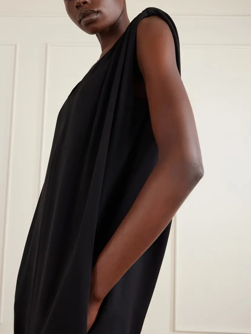 Balenciaga Draped Silk And Wool-blend Crepe Maxi Dress | Thumbnail 4 Balenciaga Draped Silk And Wool-blend Crepe Maxi Dress | Thumbnail 4