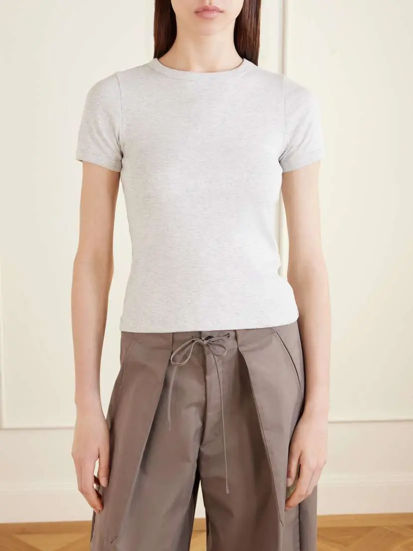 FLORE FLORE Car Ribbed Organic Cotton-jersey T-shirt | Thumbnail 3 FLORE FLORE Car Ribbed Organic Cotton-jersey T-shirt | Thumbnail 3
