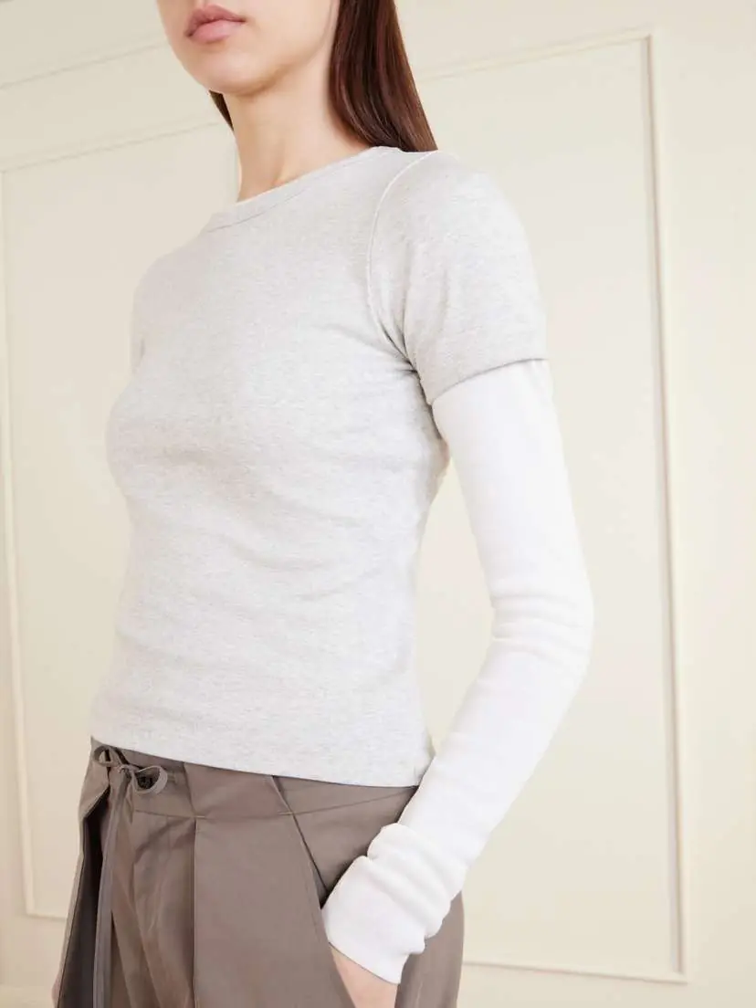 FLORE FLORE Car Ribbed Organic Cotton-jersey T-shirt | Thumbnail 5 FLORE FLORE Car Ribbed Organic Cotton-jersey T-shirt | Thumbnail 5