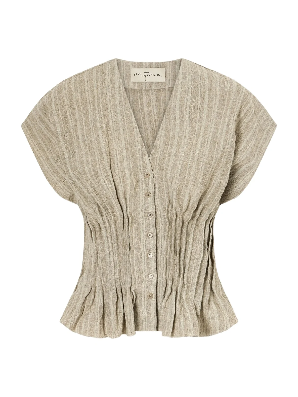 Camila Gathered Linen Top Camila Gathered Linen Top