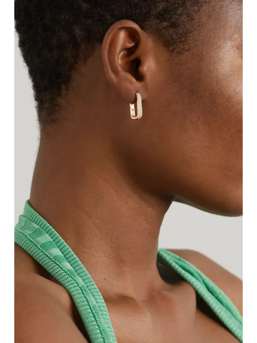 Jacquie Aiche Mini 14-karat Gold Diamond Single Hoop Earring | Thumbnail 2