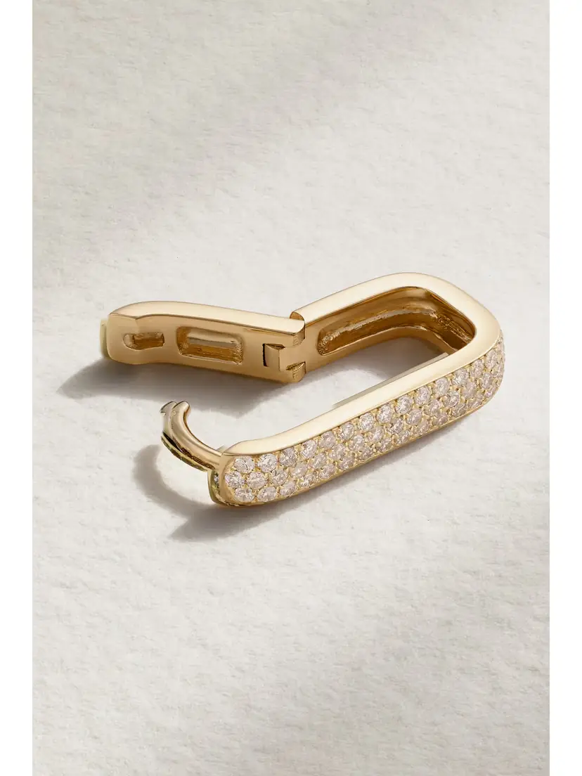 Jacquie Aiche Mini 14-karat Gold Diamond Single Hoop Earring | Thumbnail 3