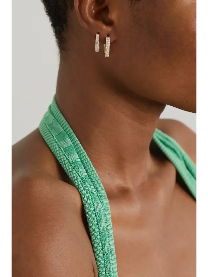 Jacquie Aiche Mini 14-karat Gold Diamond Single Hoop Earring | Thumbnail 4