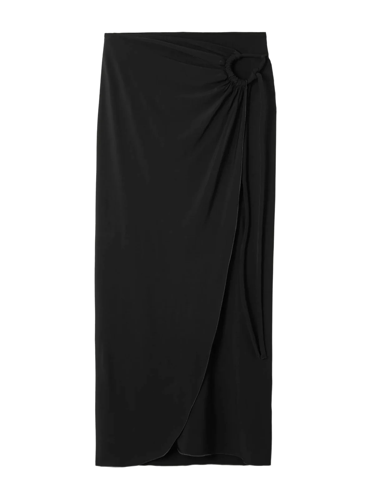 Afoso Gathered Jersey Wrap-effect Maxi Skirt