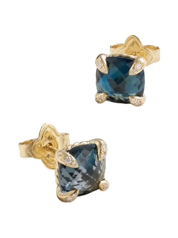 Châtelaine 18-karat Gold, Diamond And Topaz Earrings Châtelaine 18-karat Gold, Diamond And Topaz Earrings