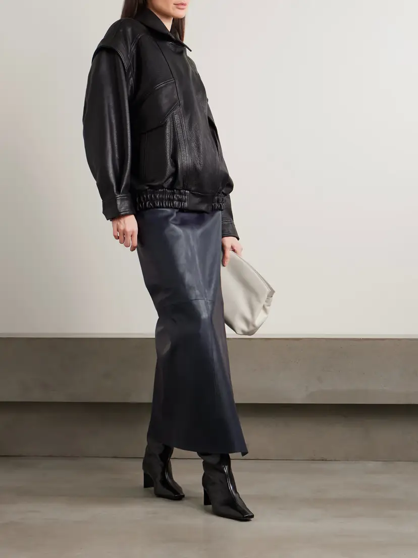 Nour Hammour Paneled Leather Maxi Wrap Skirt | Thumbnail 2 Nour Hammour Paneled Leather Maxi Wrap Skirt | Thumbnail 2